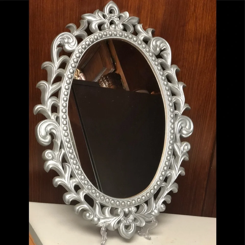 Home Interiors And Gift Vintage Silver Ornate Mirror